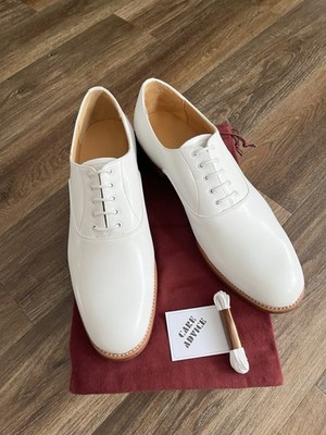 HERREN OFFIZIERSSCHUHE WEISS LEDER TROPISCH GRÖSSE 14M RN NEU