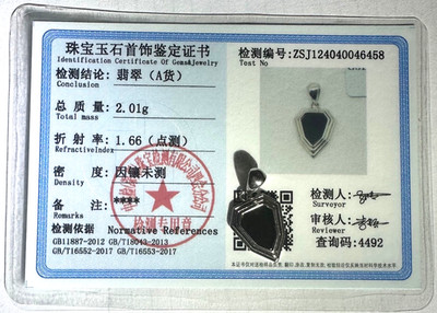 Silver 925 Certified Burma JADE Jadeite pendant Green Black.