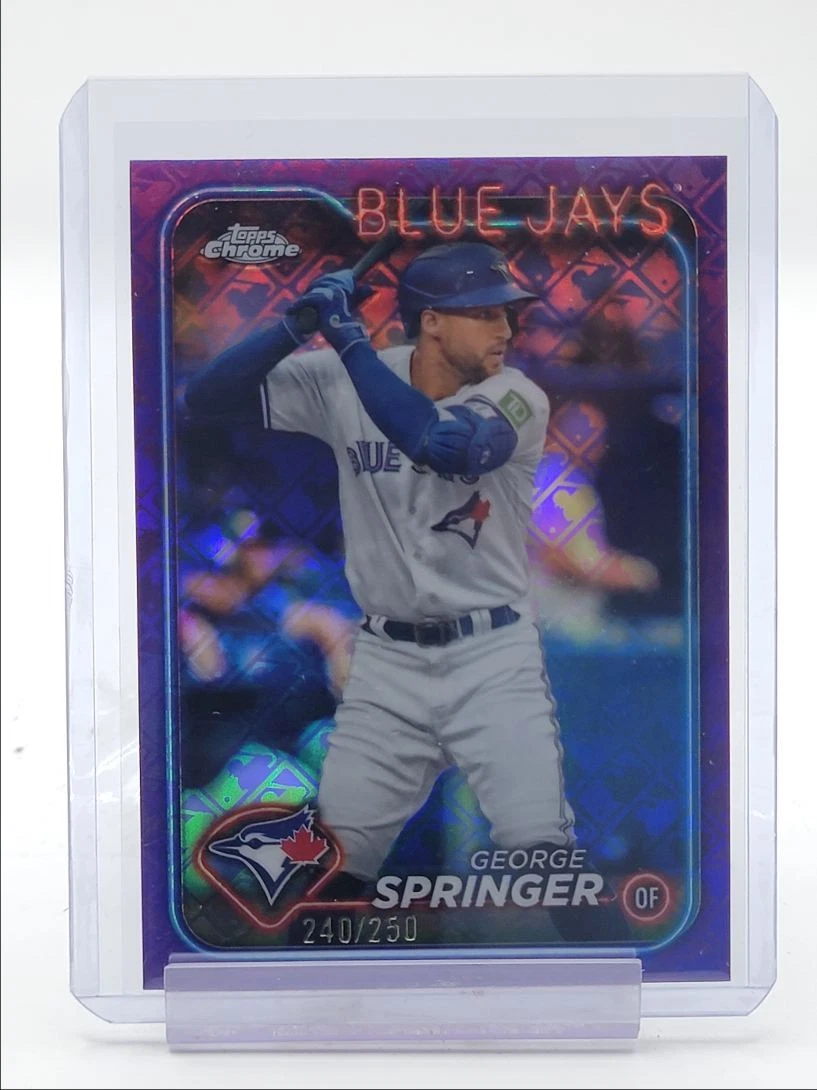 GEORGE SPRINGER 2024 TOPPS CHROME LOGOFRACTOR PURPLE BLUE JAYS /250 Q2268