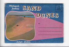 POSTCARD FOLDER-MICHIGANS FAMOUS SAND DUNES