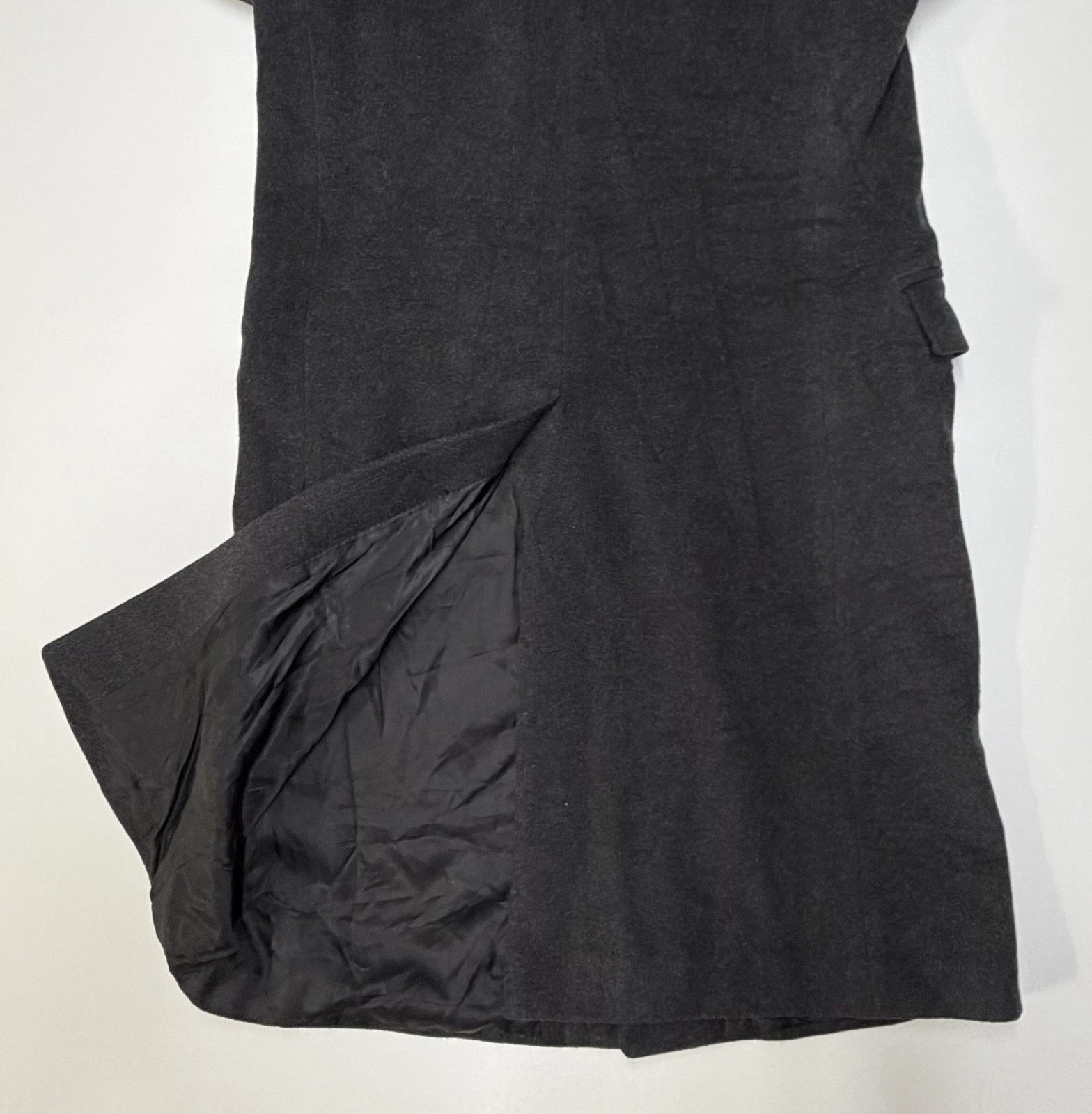 Vintage Stafford Executive Single Breast Black Overcoat Sz 38 Cashmere Wool EUC - product detail image 18