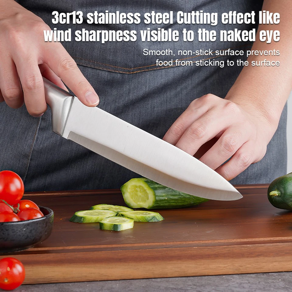 8tlg Profi Kochmesser Messerset Hackbeil Edelstahl Japanische Küche DE - Bild 4 von 4