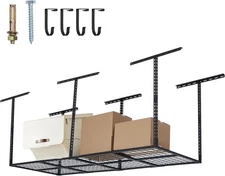Garage Ceiling Storage Rack 96x36'' Steel Garage Ceiling Rack Adjustable Height