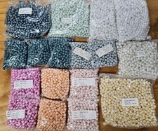 Huge Lot of Assorted Multi-Color 8mm Round Imitation Pearls Plastic Craft Beads