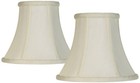 Set of 2 Bell Lamp Shades Cream Medium 4.5x8.5x7 Spider with Harp and Finial