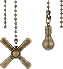 Ceiling Fan Pull Chain Ornaments, 13.6 Inches Fan Pulls Extension Chains Set, De