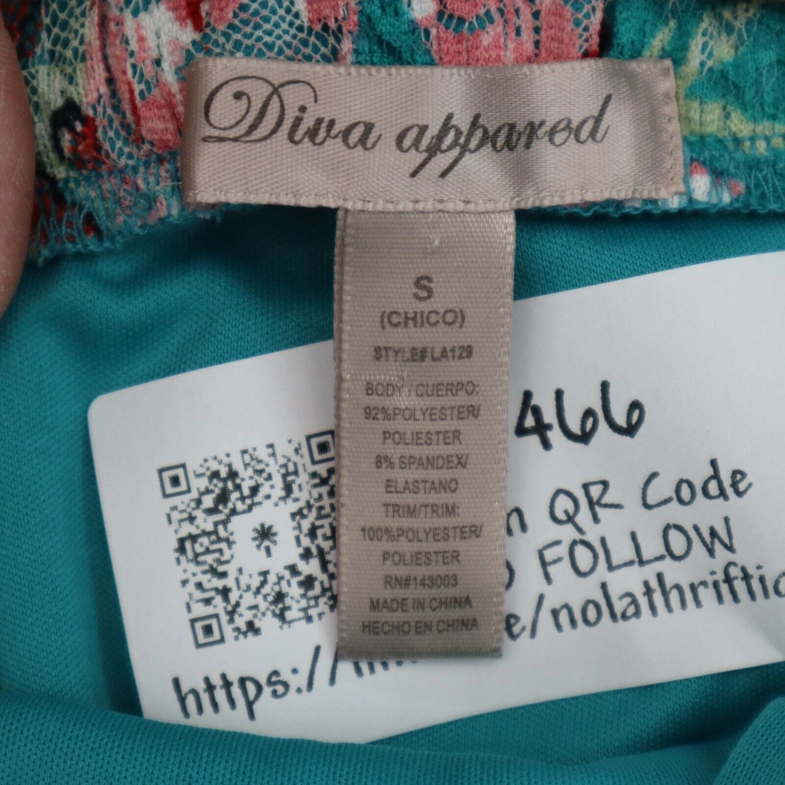 VETEMENTS Abito Diva Apparel donna S blu maglia floreale senza spalline cintura alto basso outwear