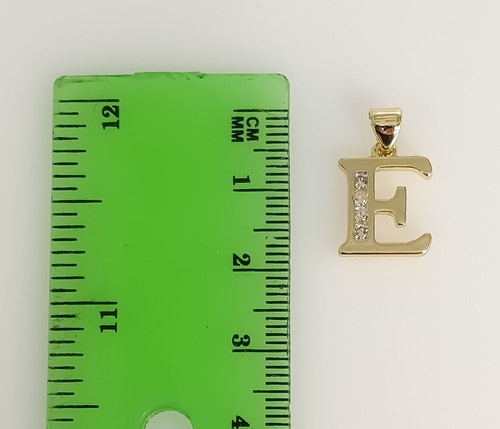 Colgante Chapado en Oro Letra Inicial "E" Joyería Moda Oro Letra Inicial Dije - Imagen 2 de 2