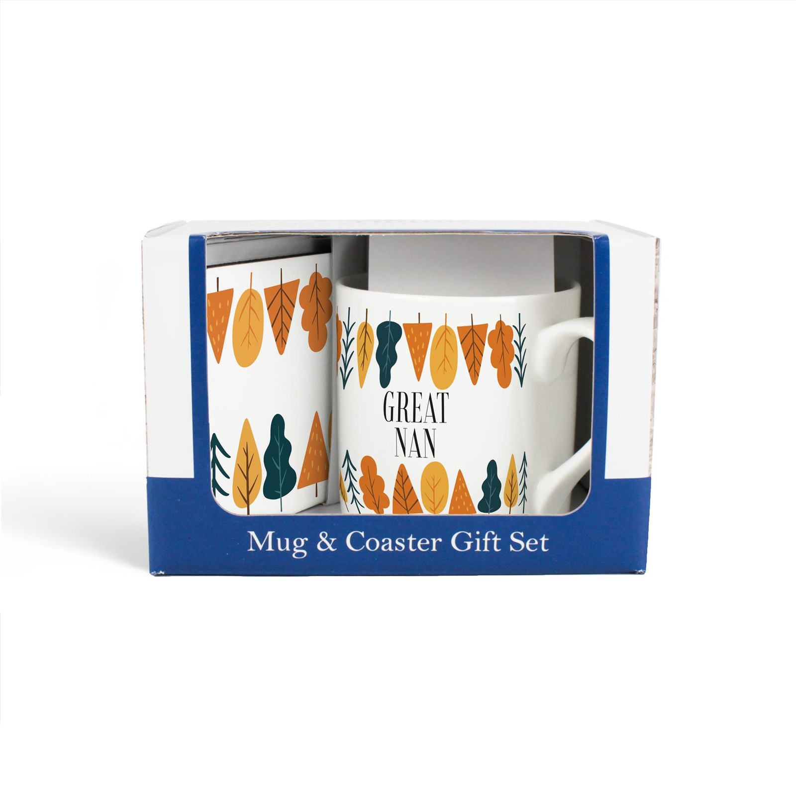 Autumn Trees Great Nan Mug & Coaster Gift Set - Bone China Mother's Day Present