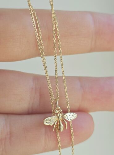 Gold Bumble BEE CHOKER Necklace Dainty Honey Bee Necklace Minimaliste Jewellery - Picture 8 of 12