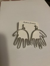 Silver Color hand Outline earrings 594