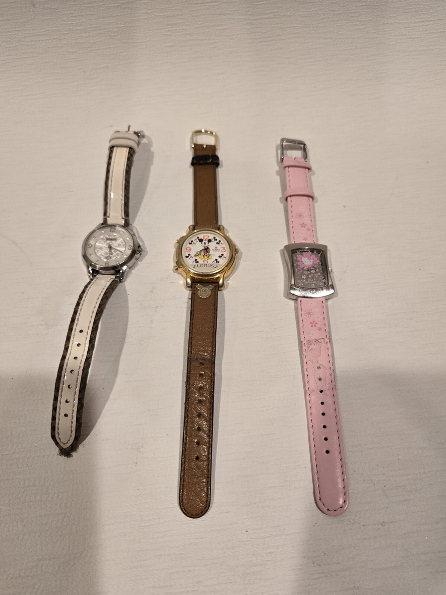 (Lot Of 3) Disney Lorus Mickey Mouse/Coach Hello Kitty Wrist Watches
