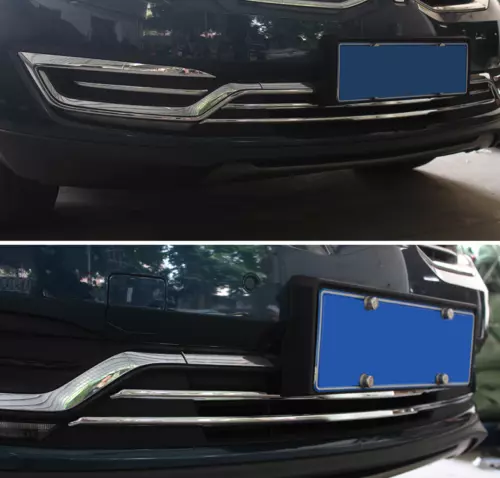 4PCS Chrome Front Bumper bottom Grill Grille cover For Lincoln MKX 2016-18 2017 - Foto 2 di 6