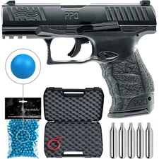Umarex T4E Walther PPQ M2 .43 Cal Paintball Pistol w/100 Blue Rubber Balls & CO2