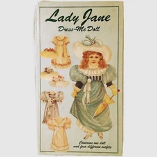 Lady Jane Dress-Me Paper Doll Kit 4-Outfits Mamelok Boxed Sealed New 1993 NIP