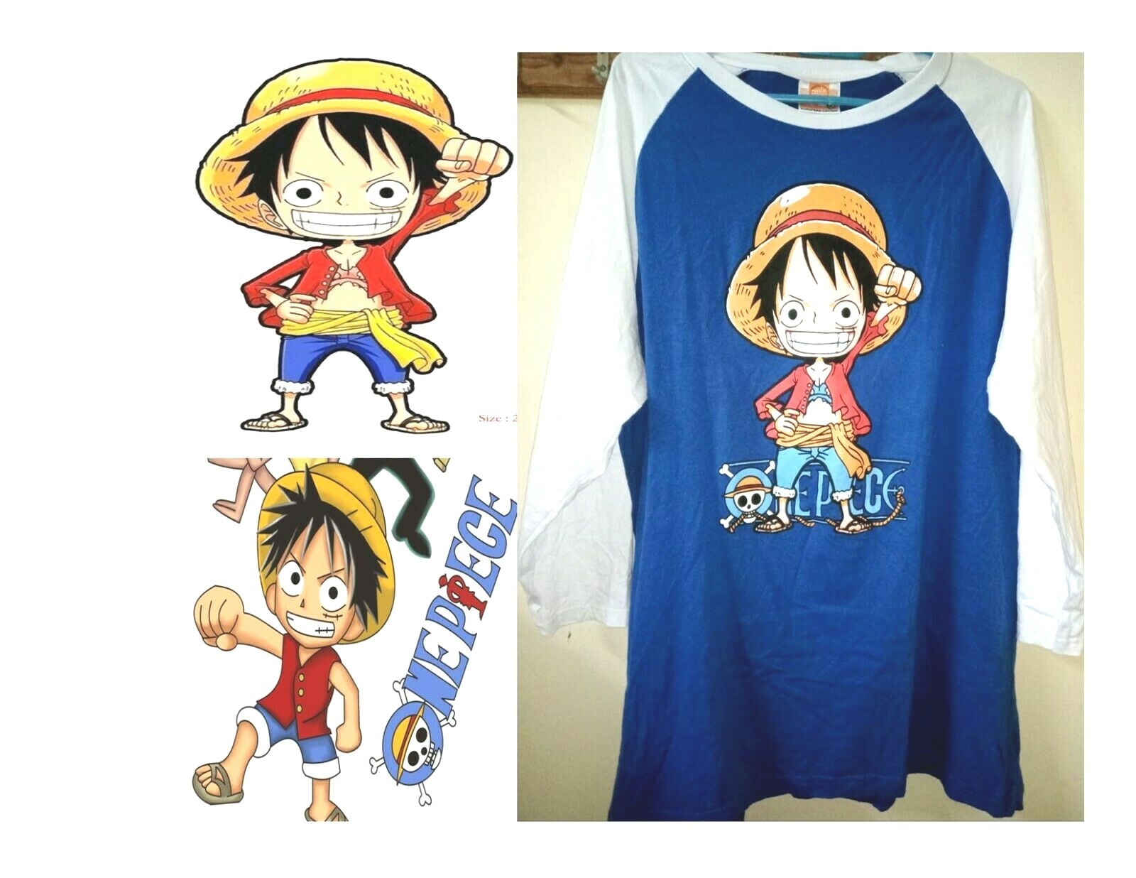 ONE PIECE Straw Hat Pirates LUFFY Kids Preowned Tshi… Gem
