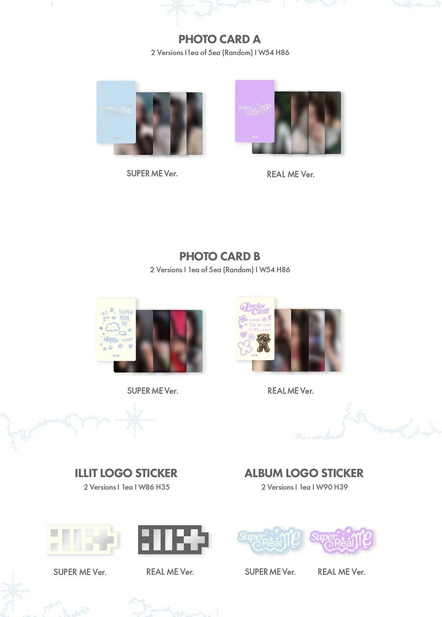 ILLIT SUPER REAL ME 1st Mini Album 2 Ver SET/2CD+2Photo Book+4