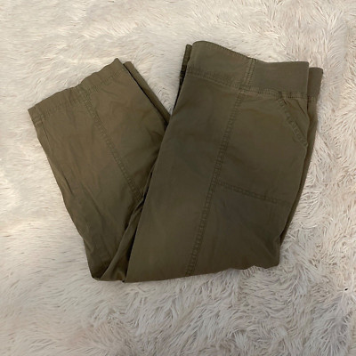 Chico's Juniors Womens Size 5 Olive Green Capri Utilty Pants 21'' Inseam EUC