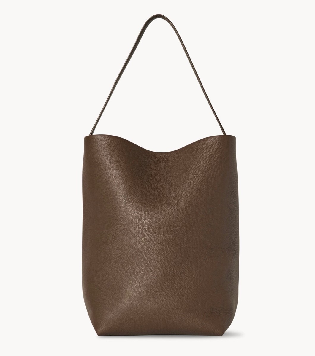 THE ROW Large N/S Park Tote Bag in Dark Olive Leather