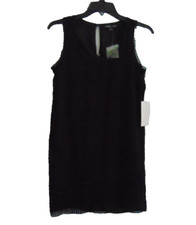 Double Zero USA Dress Women's Size S Black Shift Sleeveless Keyhole Back