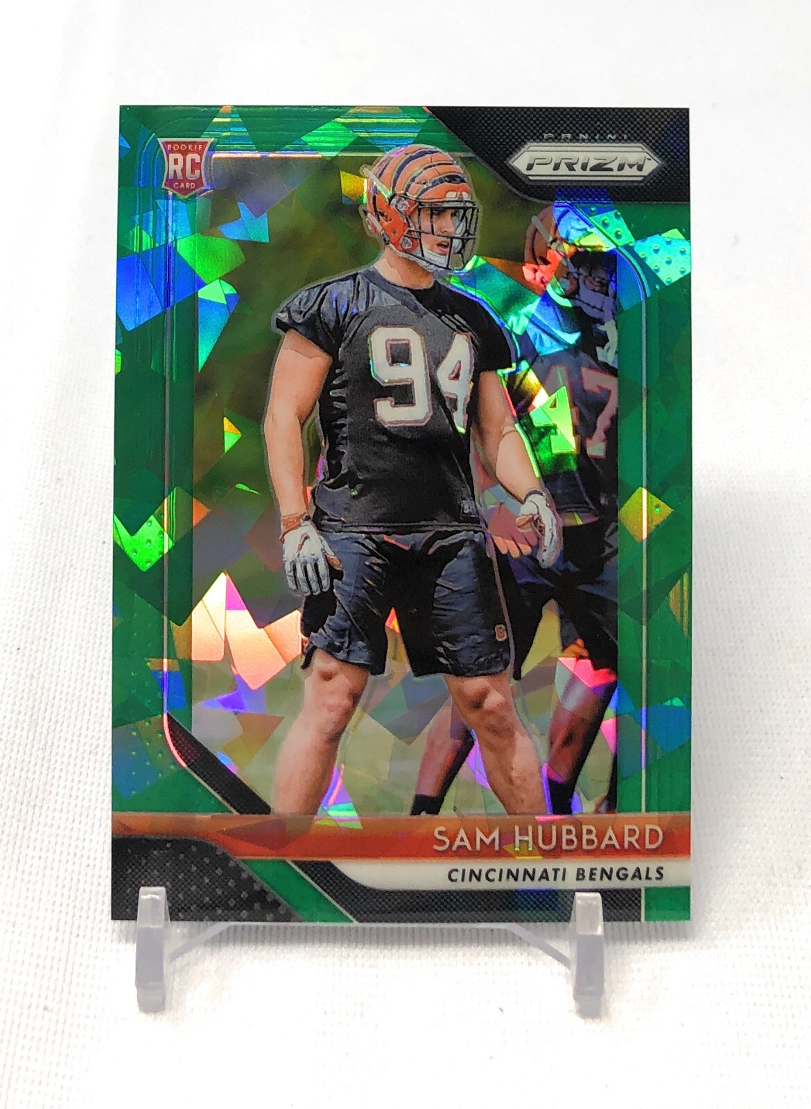 SAM HUBBARD 2018 Panini Prizm Green Ice /75 Rookie RC Bengals #266