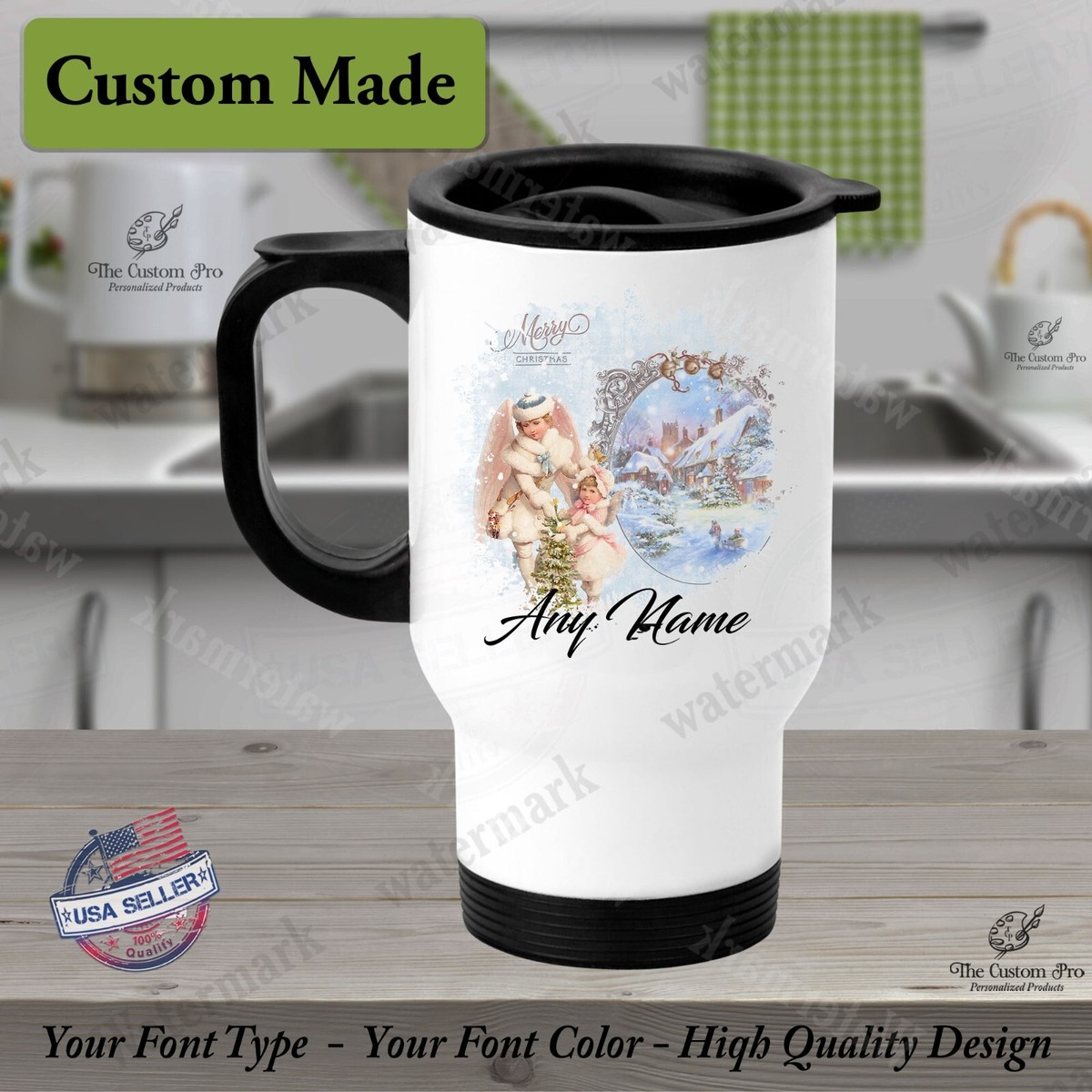 Christmas Winter Village Customize Stainless Steel Tumbler Travel Coffee Mug