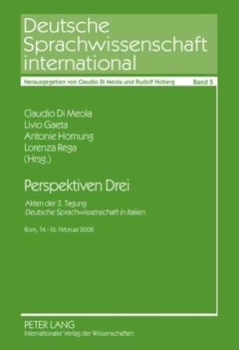 Thumbnail - Perspektiven Drei Akten Der 3. Tagung "deutsche Sprachwissenschaft In