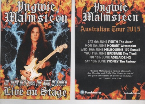 YNGWIE J. MALMSTEEN Rare 1983 Aust Only 7" OOP Single + Gig Flyer "Island" - Picture 2 of 3