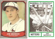 2 DIFFERENT JOE MEDWICK BASEBALL CARD LOT  361