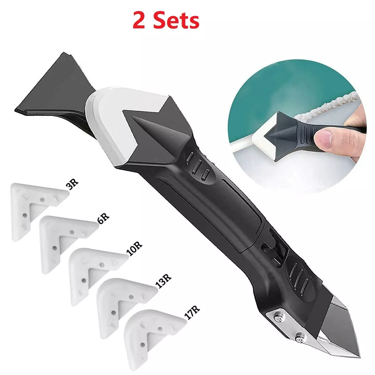 Silicone Trowel Scraper Set With Stainless Blade(Silicone Scraper