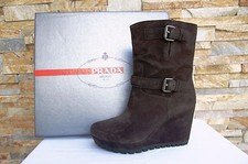 PRADA EU 40 Plateau Stiefeletten Booties Stiefel Schuhe braun neu ehem UVP 580 €