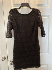 A BYER ~ SIZE 9 ~ Black Lace Dress ~ Lined ~ Womens ~ VGC ~