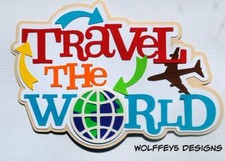 CRAFTECAFE TRAVEL KID TITLE premade paper piecing scrapbook diecut page album 3D