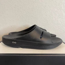 OOFOS OOahh Comfort Recovery Slides Sandals Black Slip On Women's 13 Men's 11