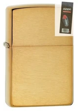 Zippo 204b brush brass with out letter Lighter + FLINT PACK