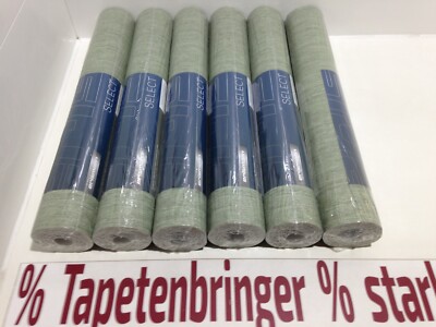 Vliestapete Erismann 6x 10034-07 (6Rollen) Uni Struktur Grün Grau Restposten