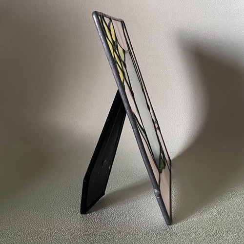 Vintage Stained Glass Picture Frame Daffodil Loui Michel Cie 3.5"X5" Photo - Picture 6 of 8