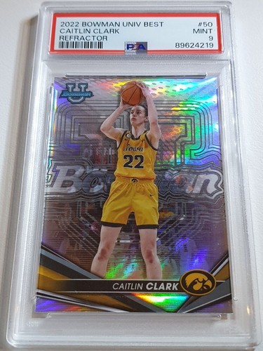2022 Bowman University Best Caitlin Clark Rookie #50 REFRACTOR - PSA 9 (LOW POP) - Bild 1 von 3
