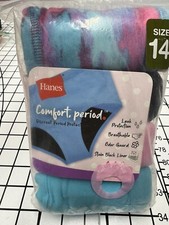 Hanes Comfort Period Girls Boyshort 4-Pack Underwear - Size 14 - New