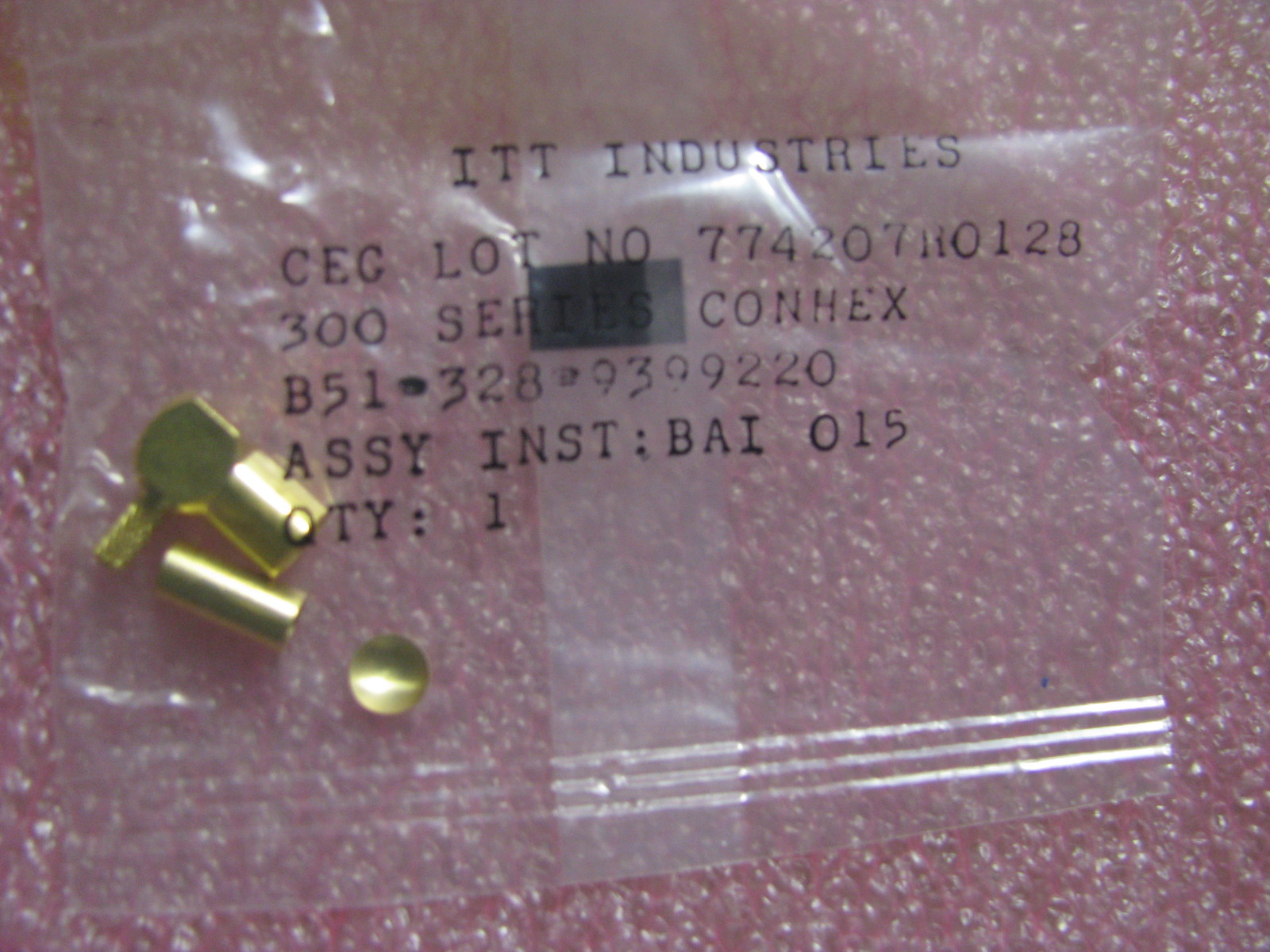 ITT INDUSTRIES CONNECTOR PART # B51-328-9399220 NSN: 5935-01-155-7722 ...