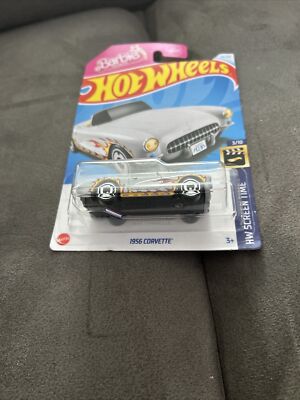 Hot Wheels 1/64 Barbie 1956 Corvette - Mainline 2024 #3/10 - Modèle Métal Neuf - Voiture Collection - 🇫🇷