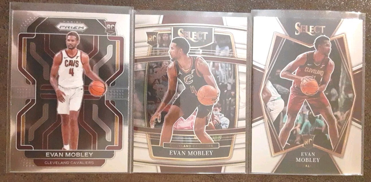 EVAN MOBLEY RC lot (2) 2021 Prizm Select Premier Level Rookies Cavaliers