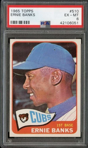 1965 Topps #510 Ernie Banks PSA 6 Cubs HOF *INVAJ3254