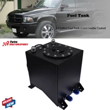 Black 2.5 Gallon Racing Drifting Fuel Cell Gas Tank+level Sender Coated Aluminum