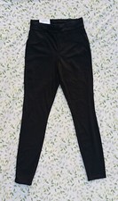 Hue Yoga Stretch Denim Leggings Size S 4-6 Midnight Blue With Back Pockets