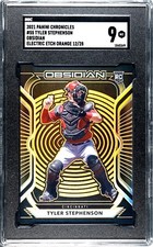 2021 Panini Chronicles Obsidian #55 Tyler Stephenson ETCH ORANGE /28 SGC 9 MINT