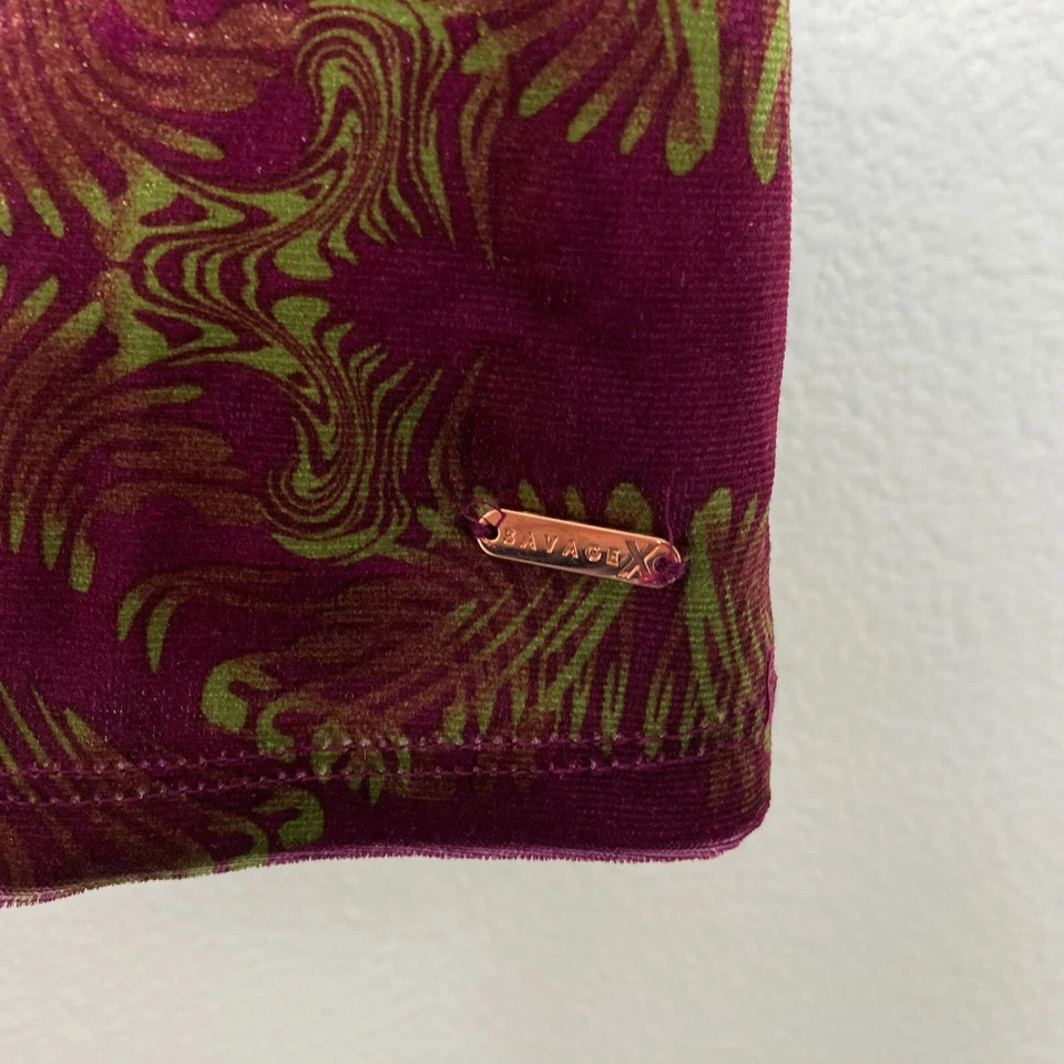 Top para dormir Savage X Fenty de terciopelo psicodélico para mujer talla XL púrpura verde elástico Foto 2 de 4