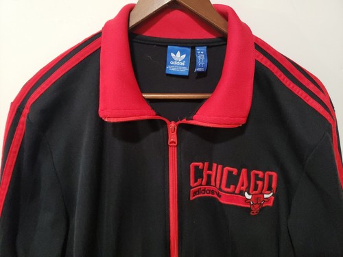 Adidas Chicago Bulls Full Zip Trainingsjacke Herren Größe Large gestreift schwarz - Bild 2 von 9