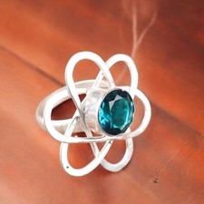 Natural Apatite Gemstone 925 Sterling Silver Ring All Size Gift for Her/Him DD