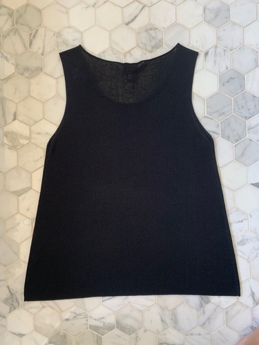 eileen fischer black viscose sleeveless top size M - Picture 2 of 2